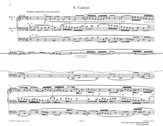Product gallery: Page 1 of 1 Canon (from 'Twelve Pieces' Op.59, Vol I), Max Reger