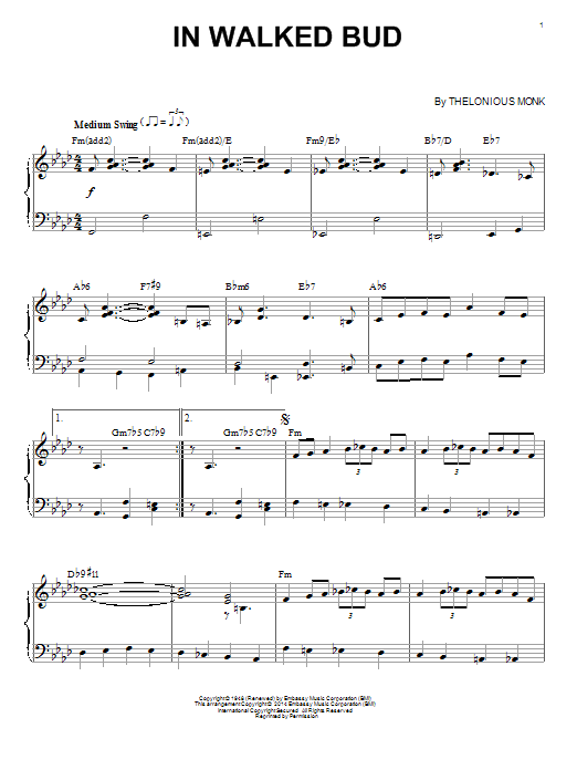 Product picture to:  In Walked Bud - Thelonious Monk