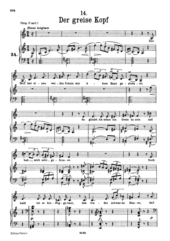 Product picture to: Der greise Kopf D.911-14 (Winterreise)Franz Schubert