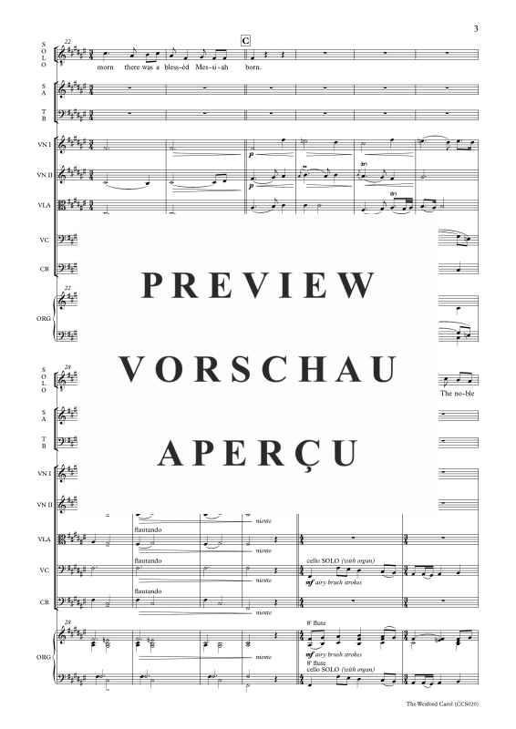 Produktgalerie: Seite 6 von 11 The Wexford Carol, , Sopran Solo, Gemischter Chor, Streicher und Orgel