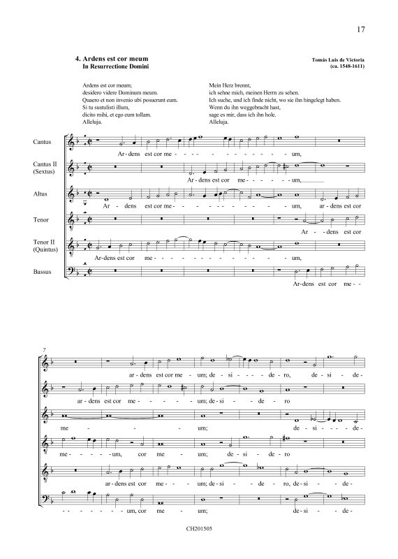 Product picture to: Ardens est cor meumTomás Luis de Victoria