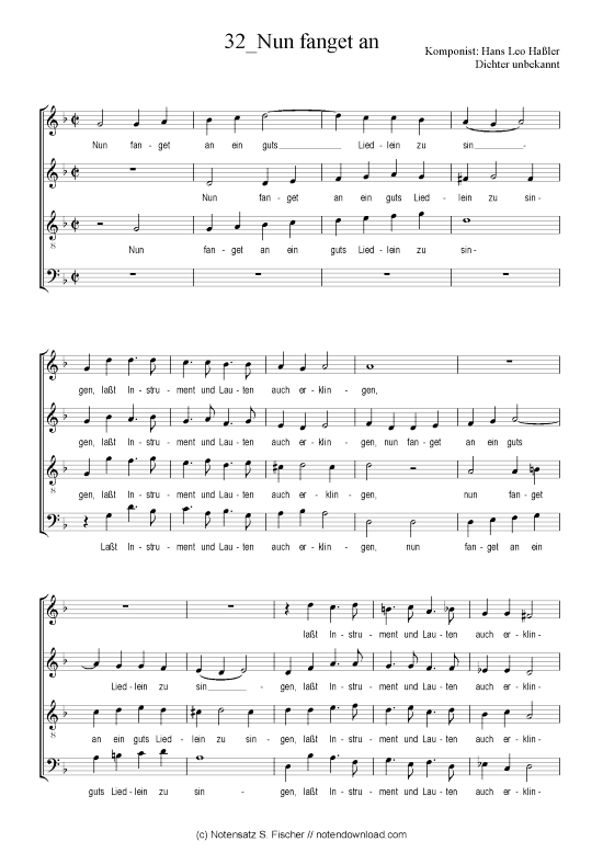 Produktbild zu: Nun fanget an Hans Leo Haßler Dichter unbekannt