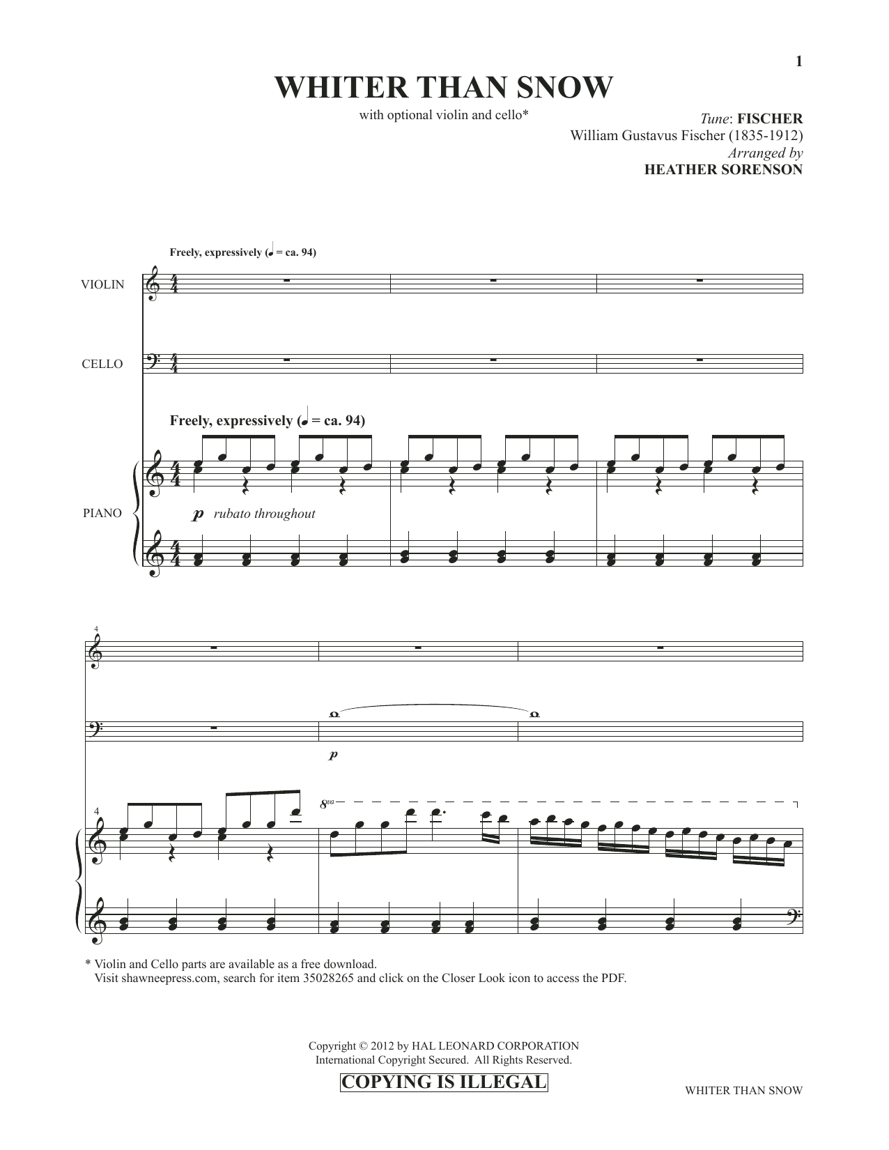 Product picture to: Whiter Than Snow (from Images: Sacred Piano Reflections)
