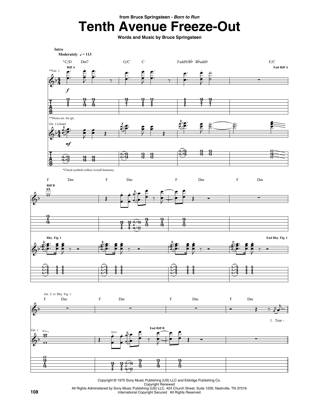 Produktgalerie: Seite 1 von 1 Tenth Avenue Freeze-Out, Bruce Springsteen, Gitarre