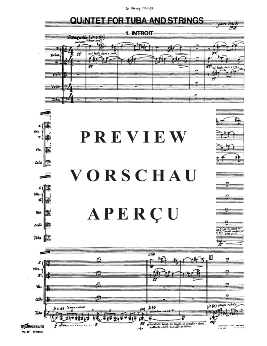 Produktgalerie: Seite 5 von 21 Quintet , , (Quintett für Streicherquartett + Tuba Solo)