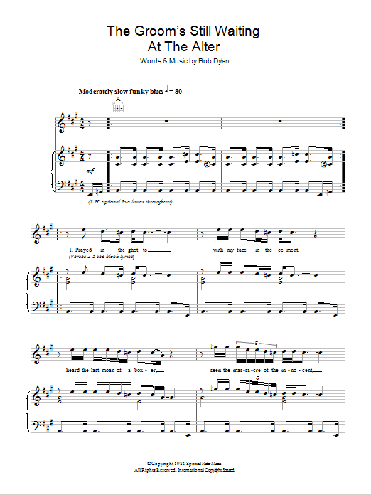 Produktgalerie: Seite 1 von 1 The Groom's Still Waiting At The Altar, Bob Dylan, Gesang, Gitarre, Klavier