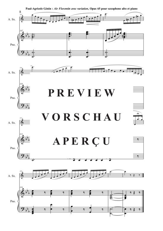 gallery: Air Florentin avec variation, opus 65 , , (Alt-Saxophon + Klavier)