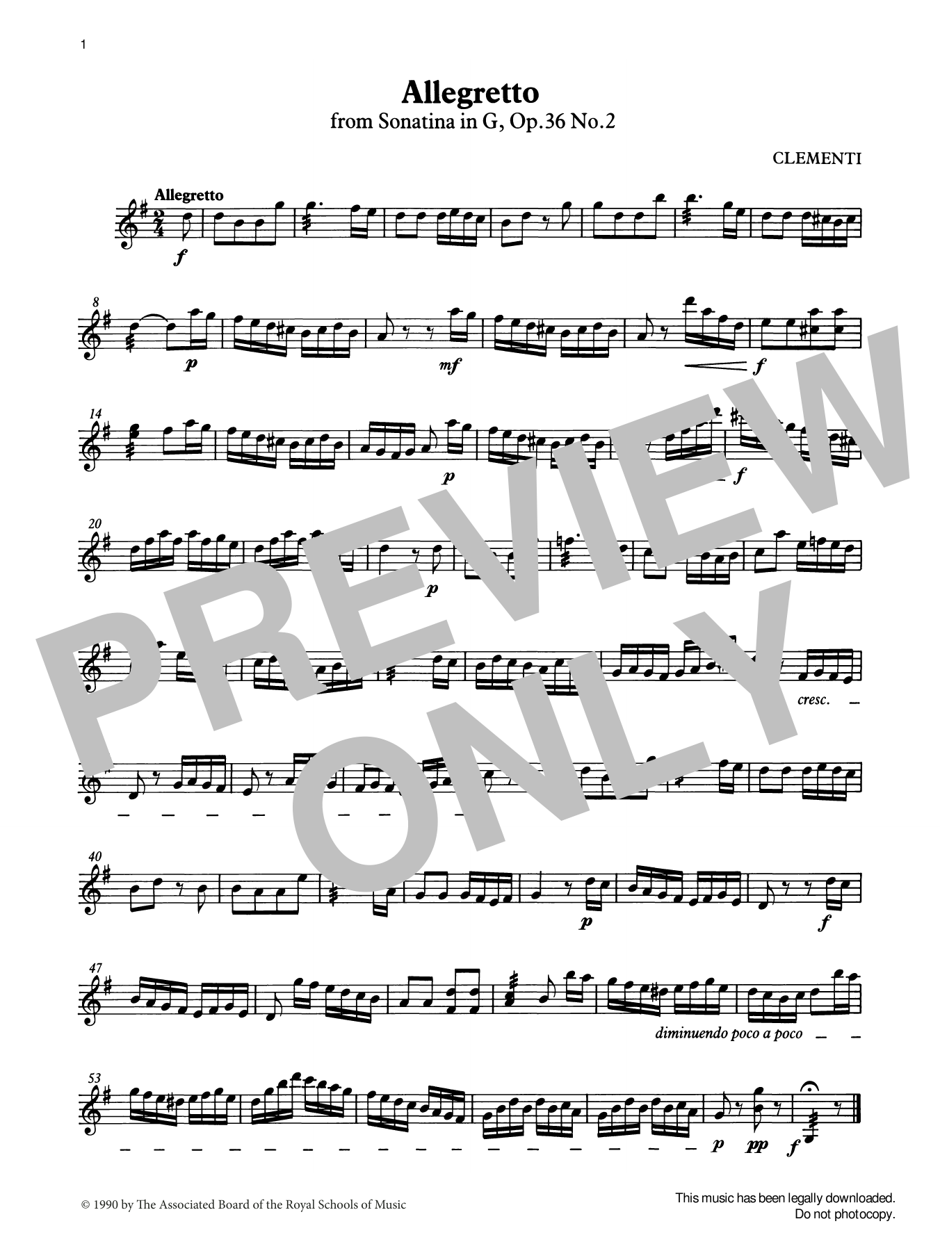 Produktgalerie: Seite 1 von 1 Allegretto (score & part) from Graded Music for Tuned Percussion, Book III, Muzio Clementi, Percussion