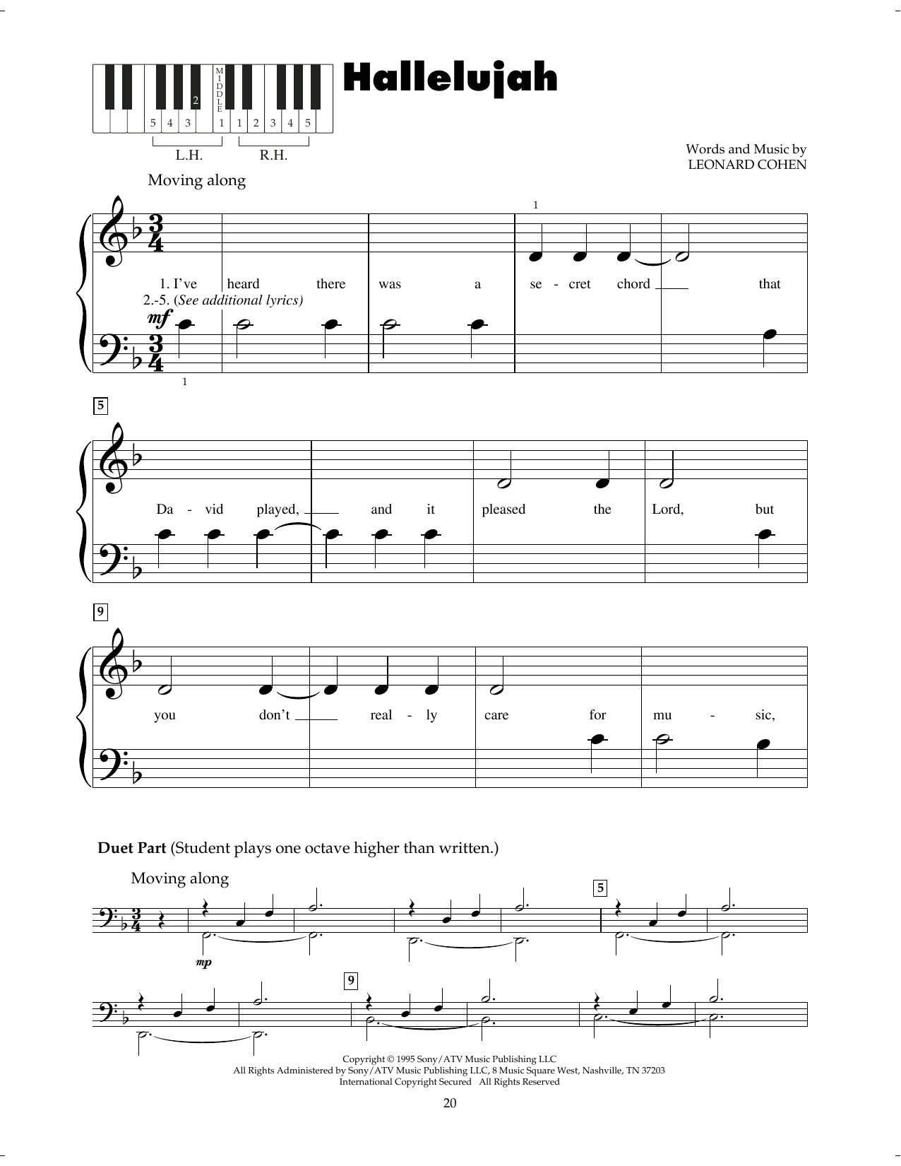 Produktgalerie: Seite 1 von 1 Hallelujah, Leonard Cohen, Klavier