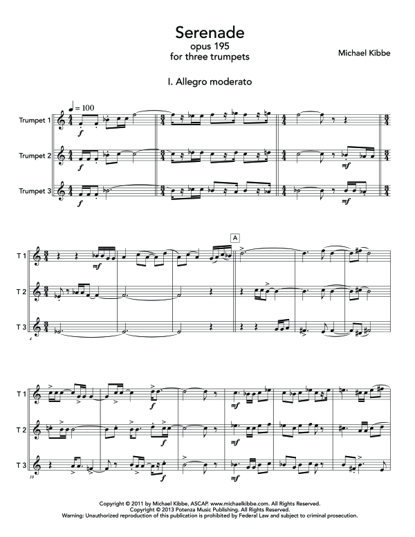Produktgalerie: Seite 1 von 11 Serenade, Op. 195, , (Trompeten Trio)