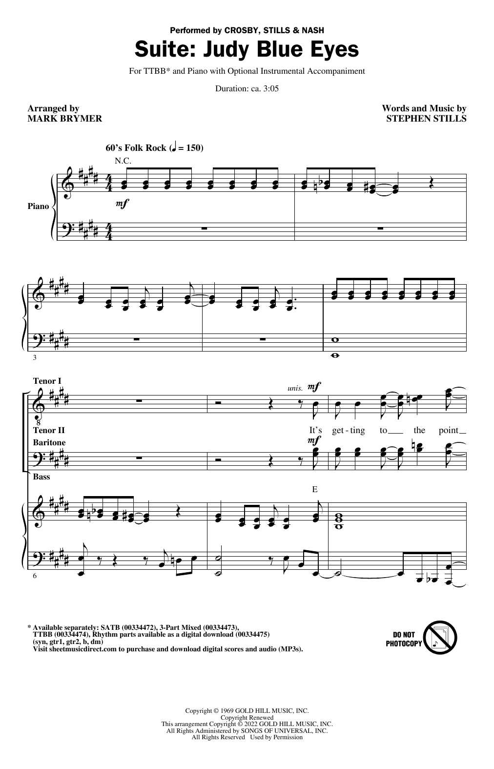 Product picture to: Suite: Judy Blue Eyes (arr. Mark Brymer)