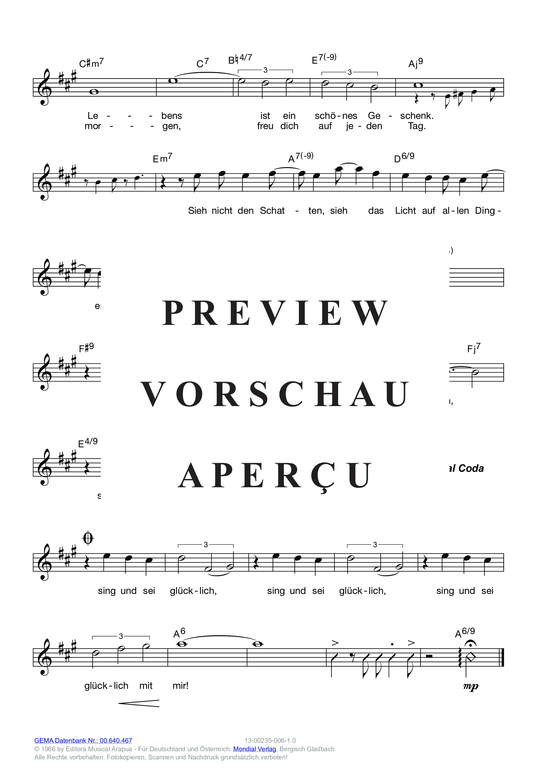 Produktgalerie: Seite 8 von 11 Tristeza (Sing und sei glücklich mit mir) , Wiesner, Ulla,  (Melodie-Stimmen in C/B/Es)