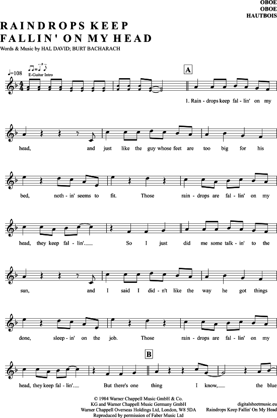 Produktbild zu: Raindrops Keep Fallin´ On My Head B. J. Thomas