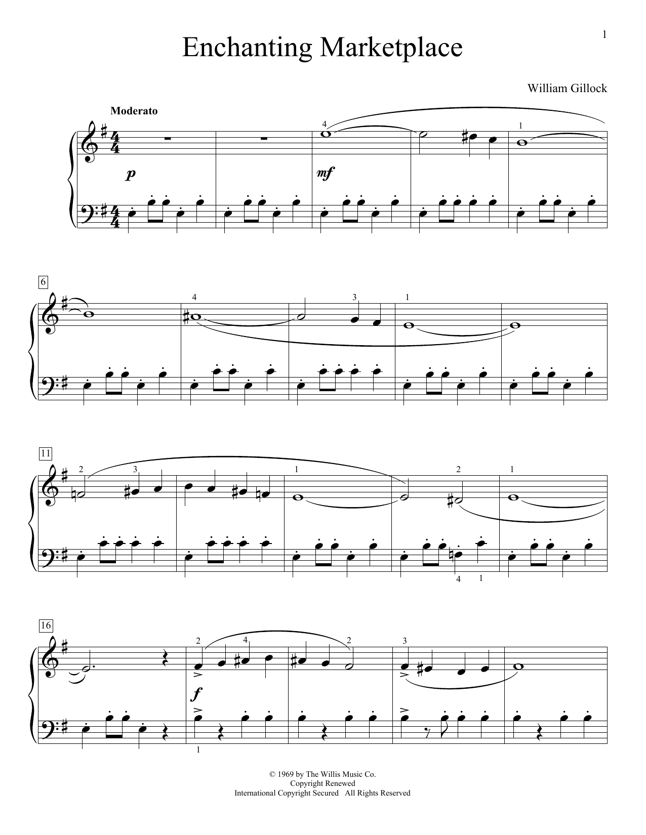 Produktgalerie: Seite 1 von 1 Enchanting Marketplace, William Gillock, Klavier