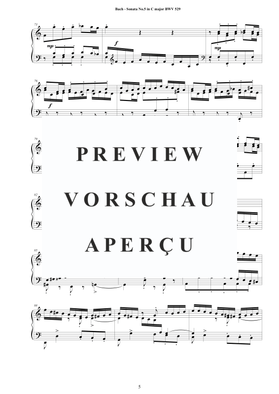 Product gallery: Page 6 of 11 Sonata No.5 in C-Durr BWV 529, , Harpsichord/Solo Piano