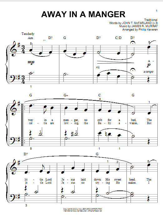 Produktbild zu: Away In A Manger (arr. Phillip Keveren)