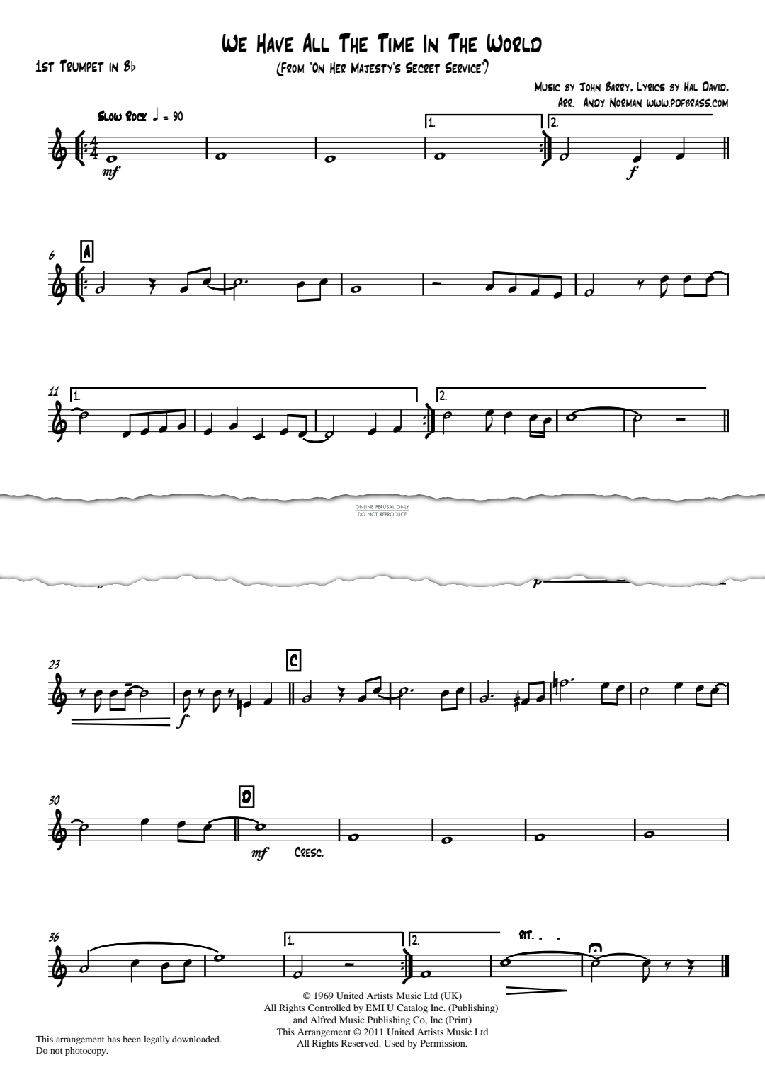 Produktgalerie: Seite 1 von 1 We Have All The Time In The World, John Barry, Quintett