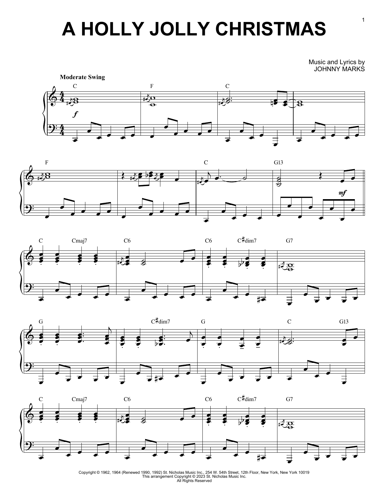 Product gallery: Page 1 of 1 A Holly Jolly Christmas [Boogie Woogie version] (arr. Brent Edstrom), Johnny Marks