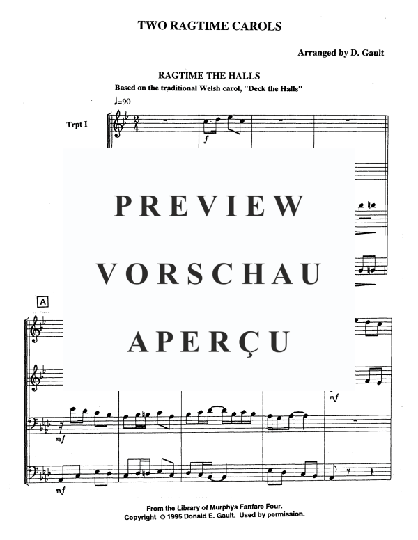 Produktgalerie: Seite 3 von 11 Two Ragtime Carols, , Blechbläser Quartett