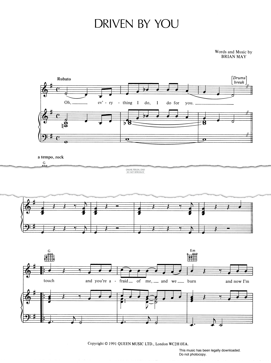 Product gallery: Page 1 of 1 Driven By You, Brian May