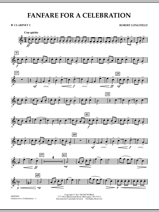 Produktgalerie: Seite 1 von 1 Fanfare For A Celebration - Bb Clarinet 2, Robert Longfield, Ensemble