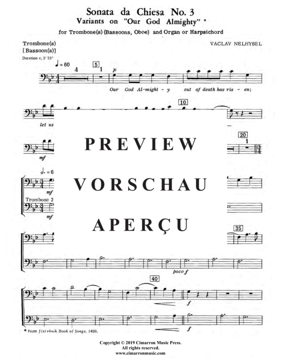 Product gallery: Page 11 of 14 Sonata da Chiesa No. 3 , , (trombone + organ)