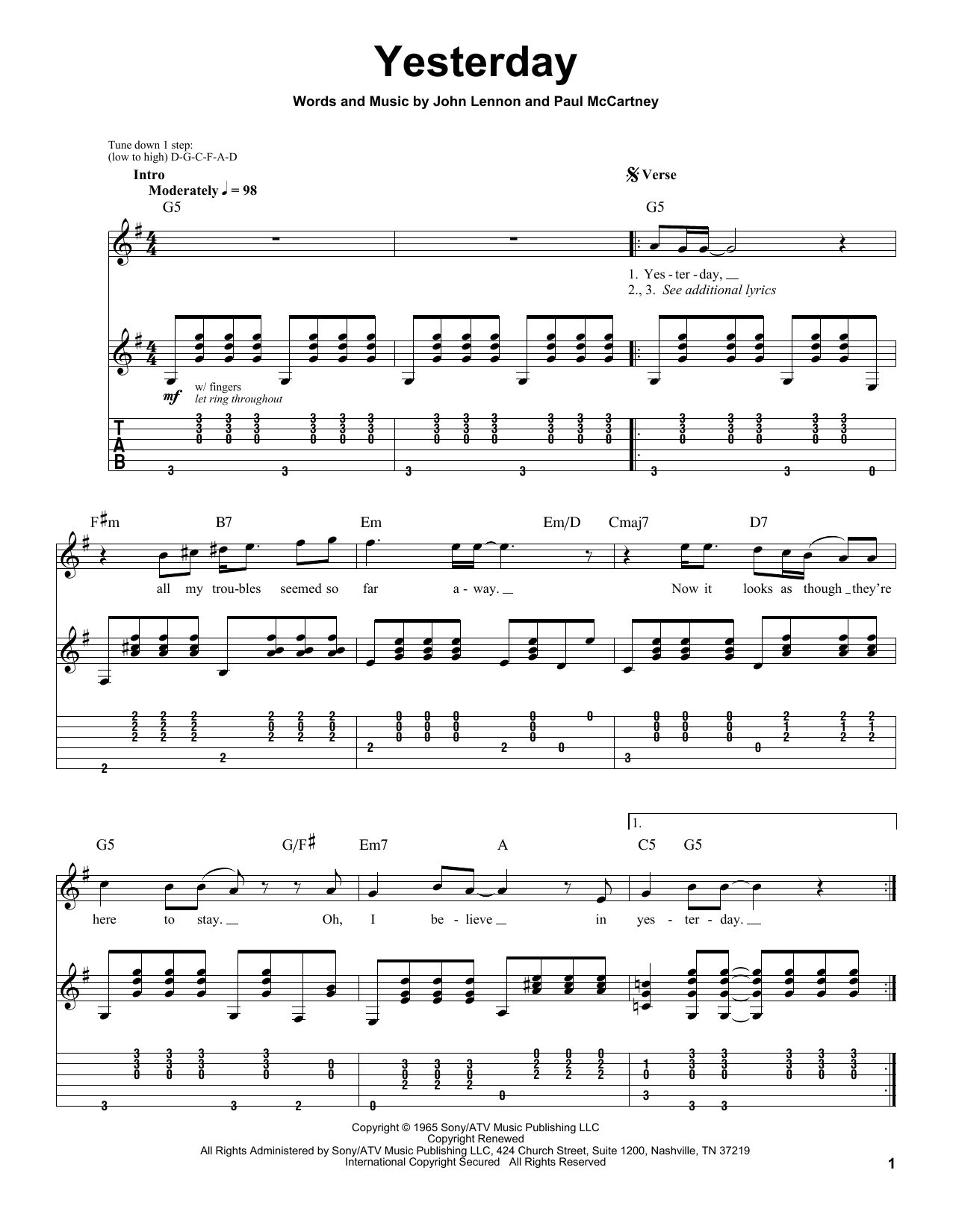 Produktgalerie: Seite 1 von 1 Yesterday, The Beatles, Gitarre