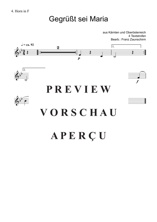 Produktgalerie: Seite 6 von 6 Gegrüßt sei Maria , , (Horn-Quartett)