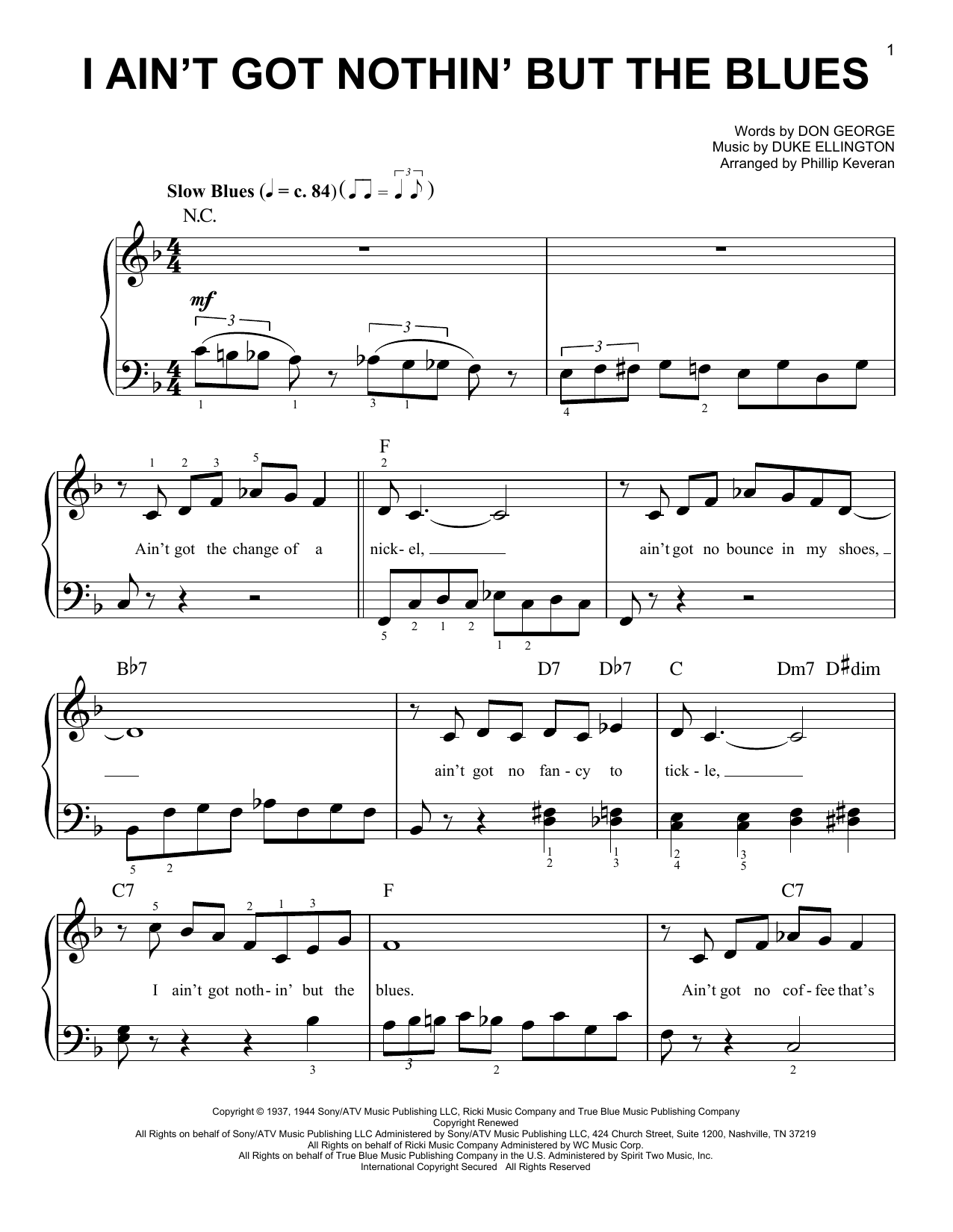 Produktbild zu: I Ain't Got Nothin' But The Blues (arr. Phillip Keveren)
