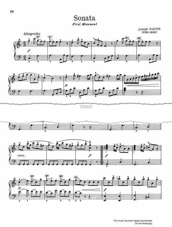 Produktgalerie: Seite 1 von 1 Sonata (First Movement), Joseph Haydn, Klavier