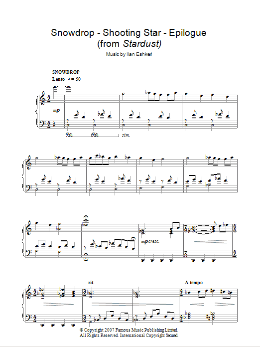 Product gallery: Page 1 of 1 Snowdrop / Shooting Star / Epilogue, Ilan Eshkeri