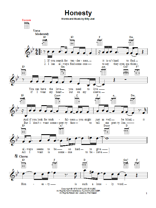 Product gallery: Page 1 of 1 Honesty, Billy Joel