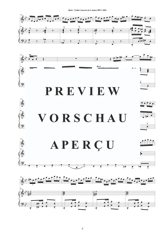 Produktgalerie: Seite 6 von 11 Violinkonzert in G-Moll BWV 1056, , Violine und Klavier