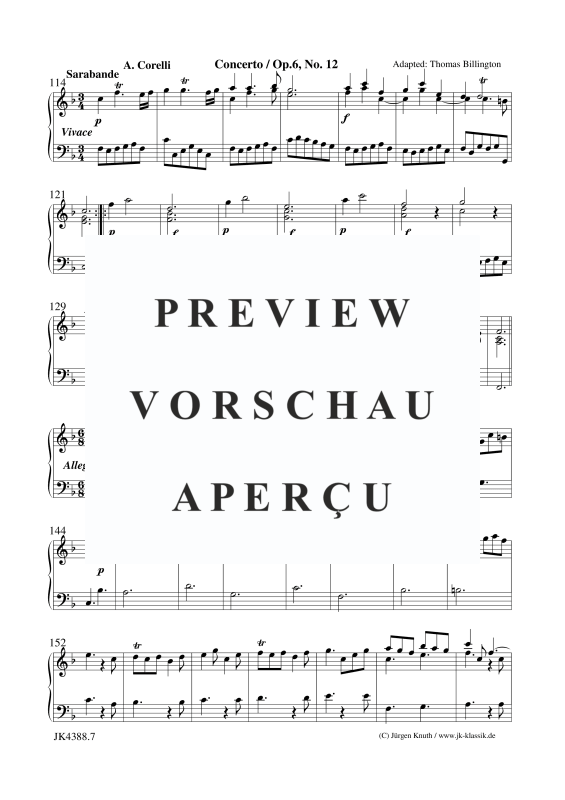 Produktgalerie: Seite 8 von 10 Concerto Op,6. No.12, , Klavier/Cembalo Solo