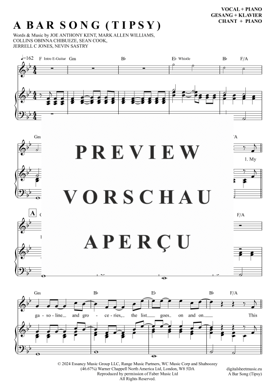 gallery: A Bar Song (Tipsy), Shaboozey, Klavier und Gesang