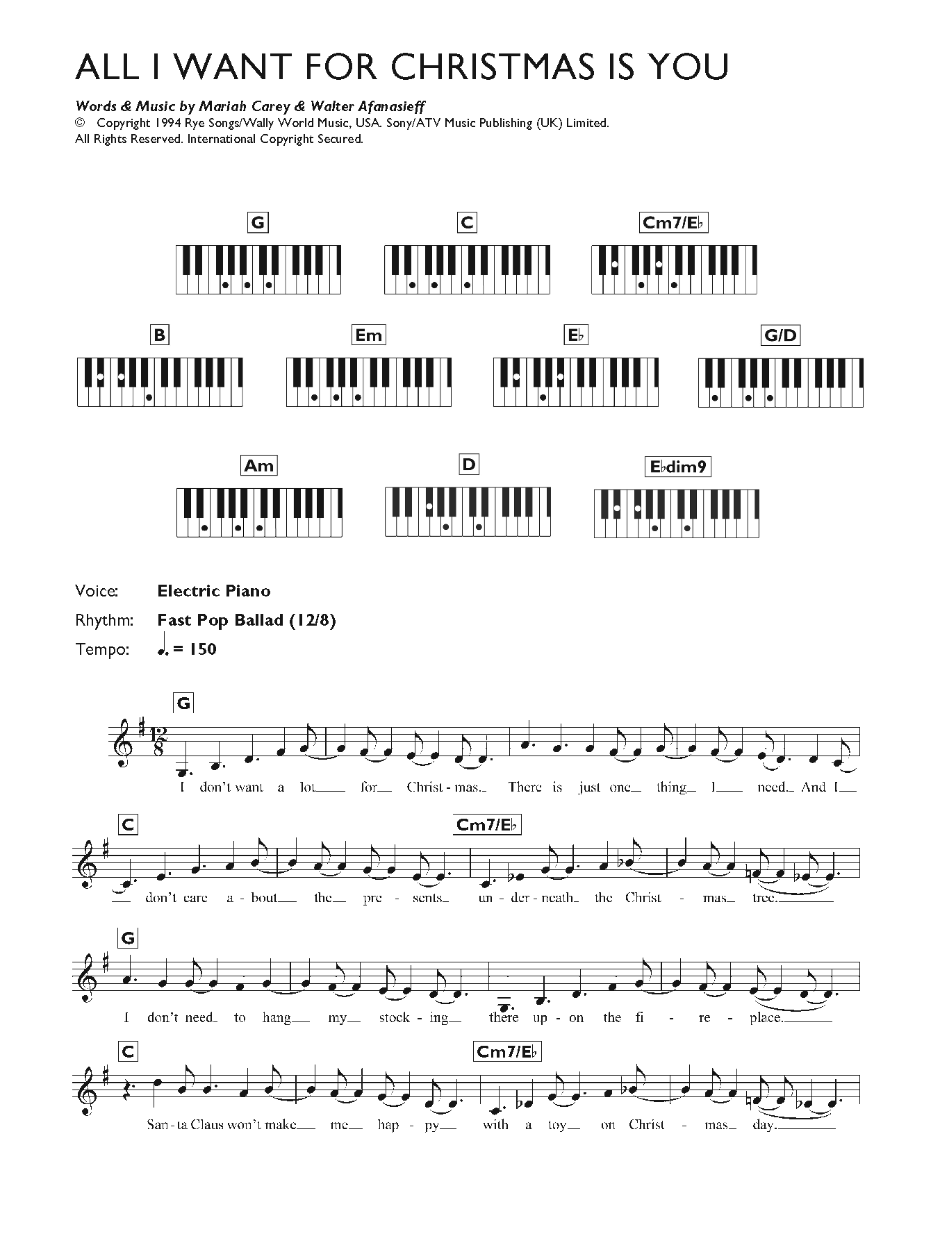 Produktgalerie: Seite 1 von 1 All I Want For Christmas Is You, Mariah Carey, Melodieinstrument