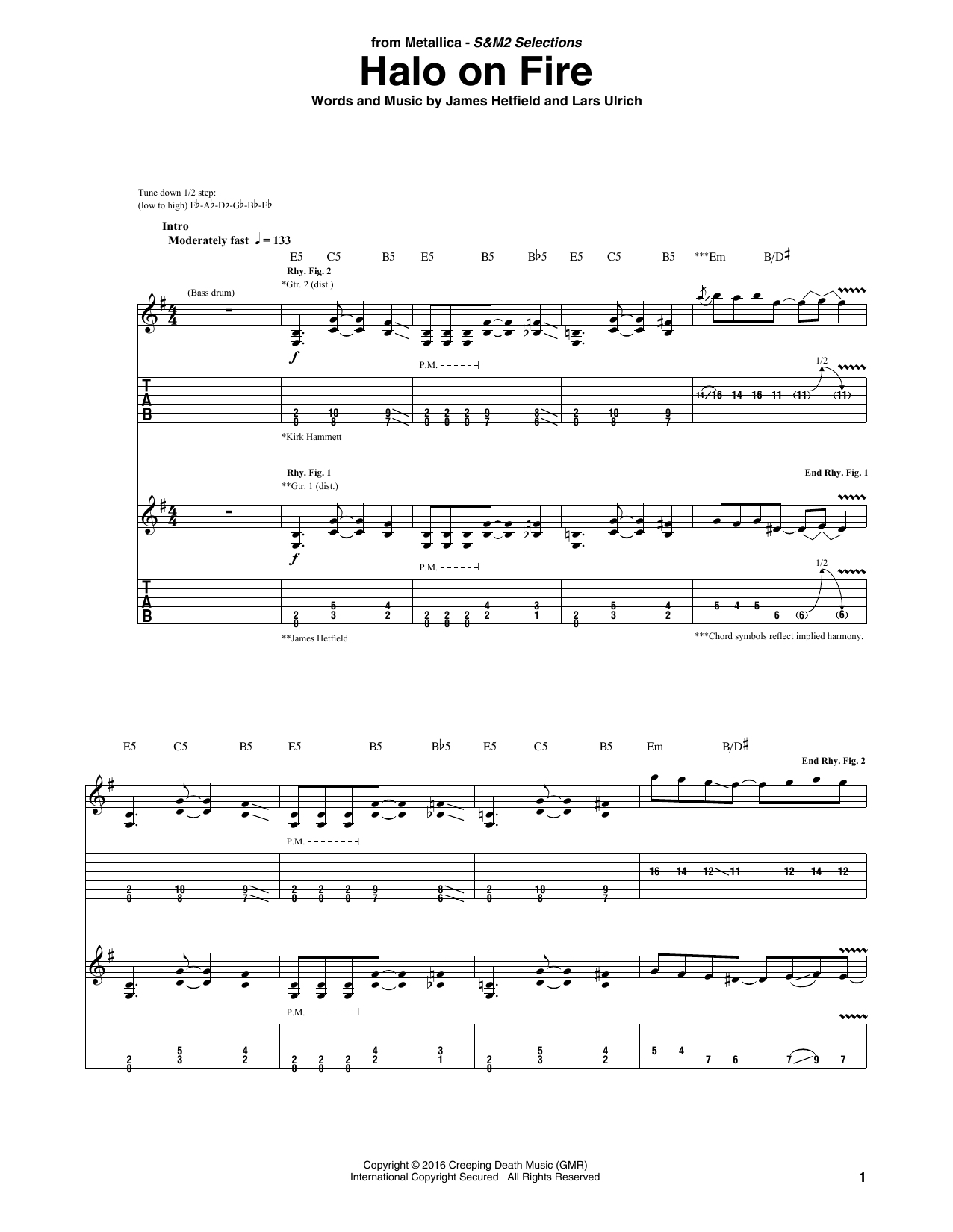 Produktgalerie: Seite 1 von 1 Halo On Fire, Metallica, Gitarre