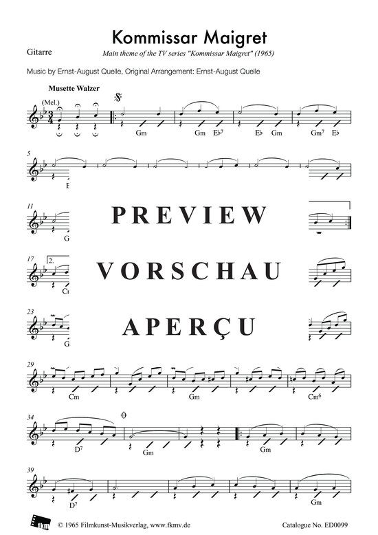 Product picture to: Kommissar Maigret: GitarreAus der TV-Serie "Kommissar Maigret"