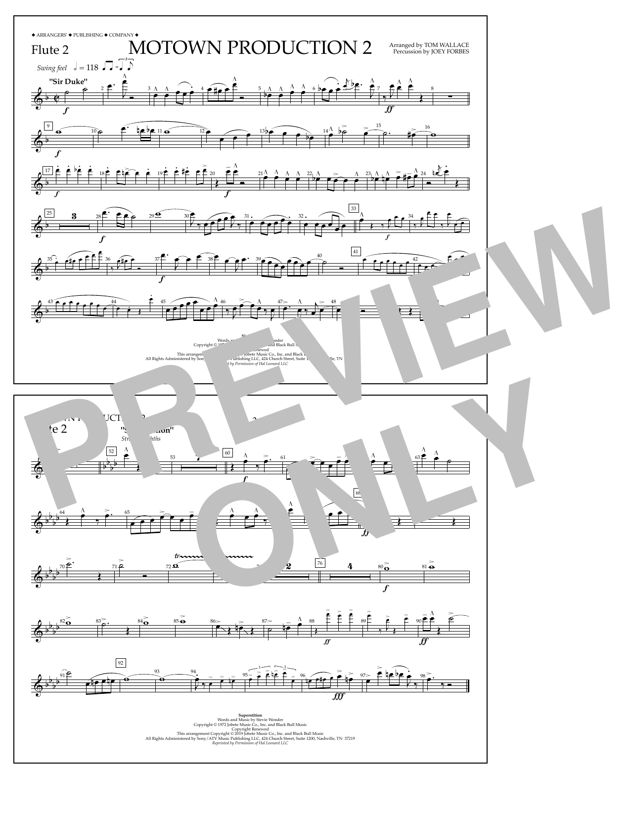 Produktbild zu: Motown Production 2 (arr. Tom Wallace) - Flute 2