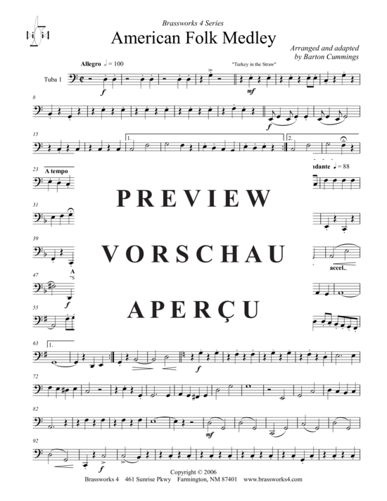 Product gallery: Page 16 of 19 American Folk Medley , , (Tuba Quartet: 2x Baritone, 2xTuba)