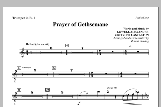 Product picture to: Prayer Of Gethsemane - Bb Trumpet 1