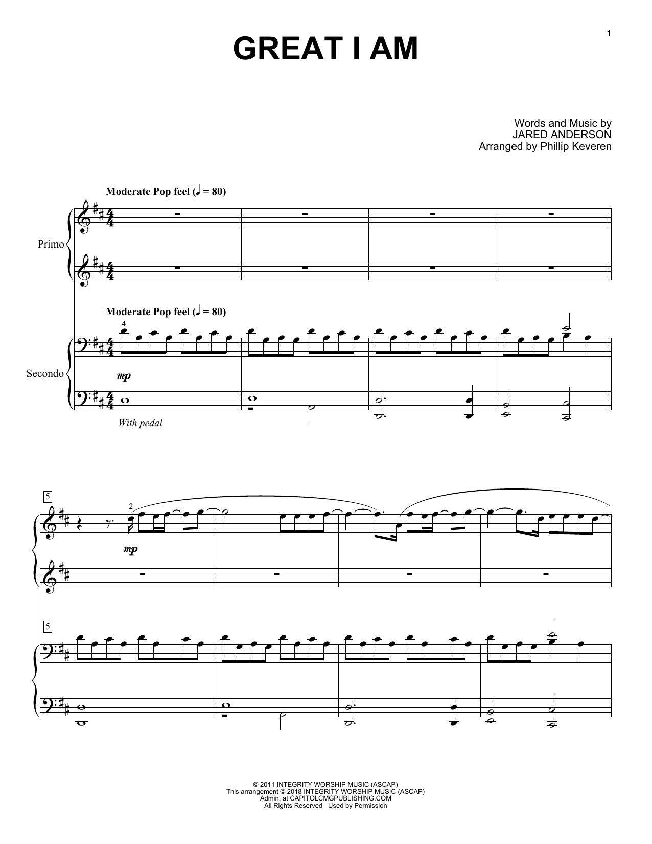 Produktbild zu: Great I Am (arr. Phillip Keveren)