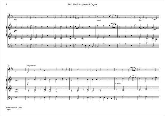 Product gallery: Page 3 of 5 Largo (Rinaldo: Arie der Almirena) , ,  (alto/baritone saxophone + organ)