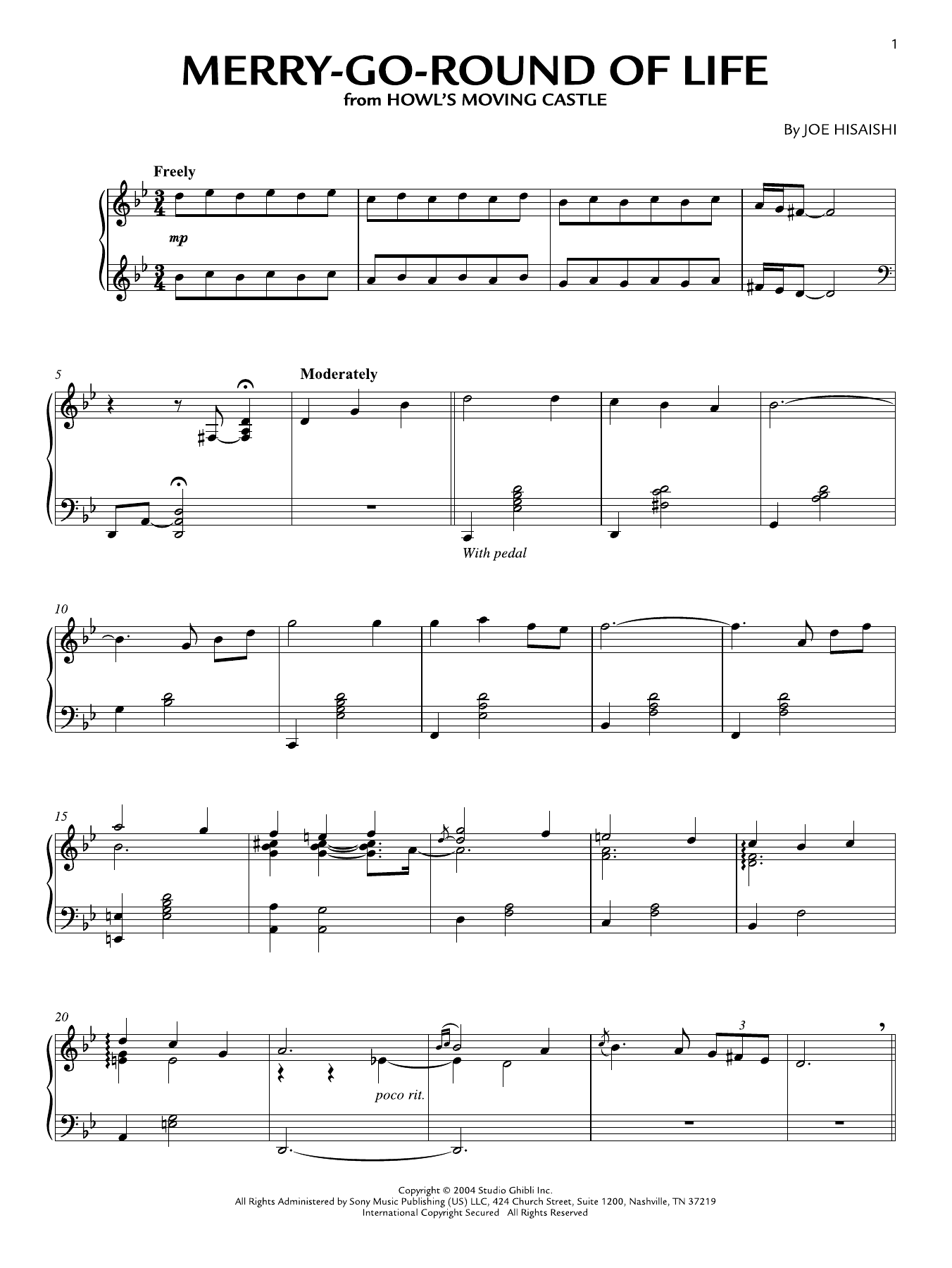 Produktgalerie: Seite 1 von 1 Merry-Go-Round Of Life (from Howl's Moving Castle), Joe Hisaishi, Klavier