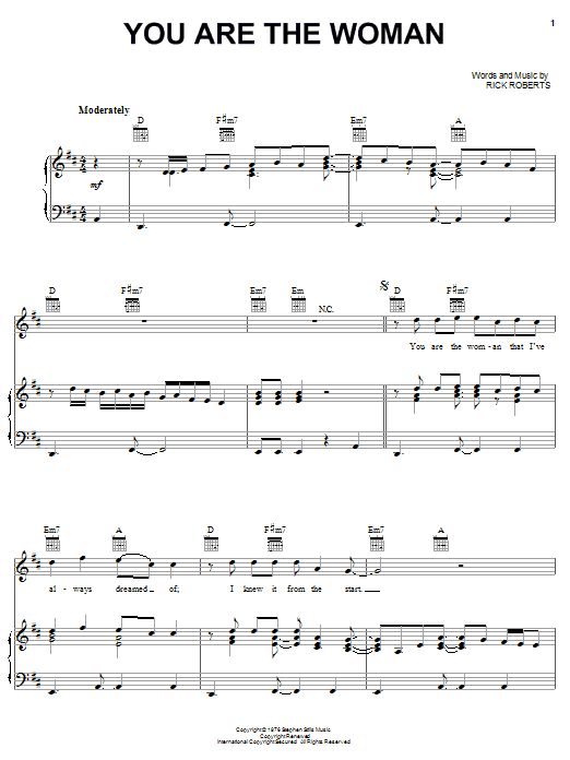 Produktgalerie: Seite 1 von 1 You Are The Woman, Firefall, Gesang, Gitarre, Klavier