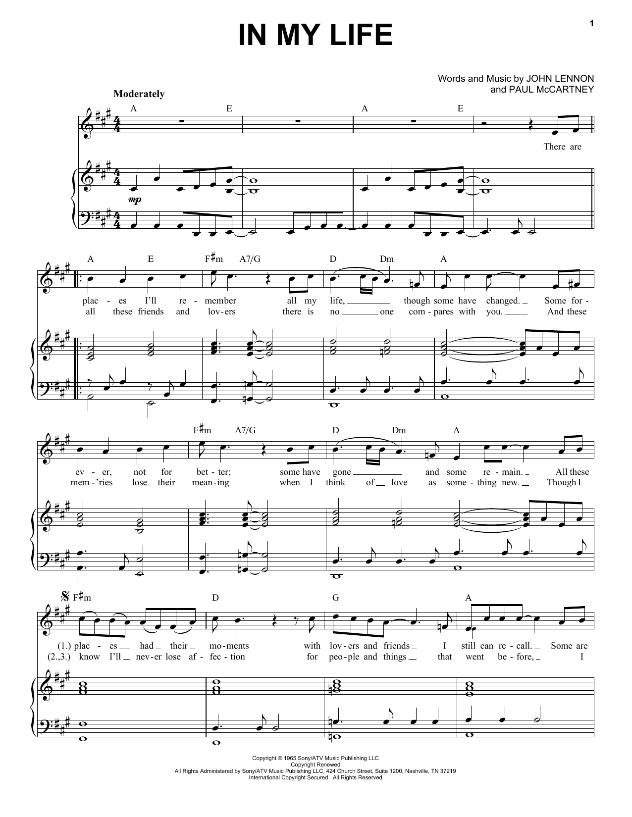 Produktgalerie: Seite 1 von 1 In My Life, The Beatles, Gesang, Klavier