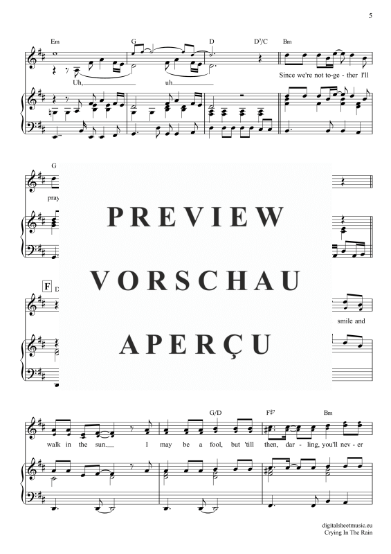 Product gallery: Page 6 of 7 Crying In The Rain , A-Ha, Piano and Voice