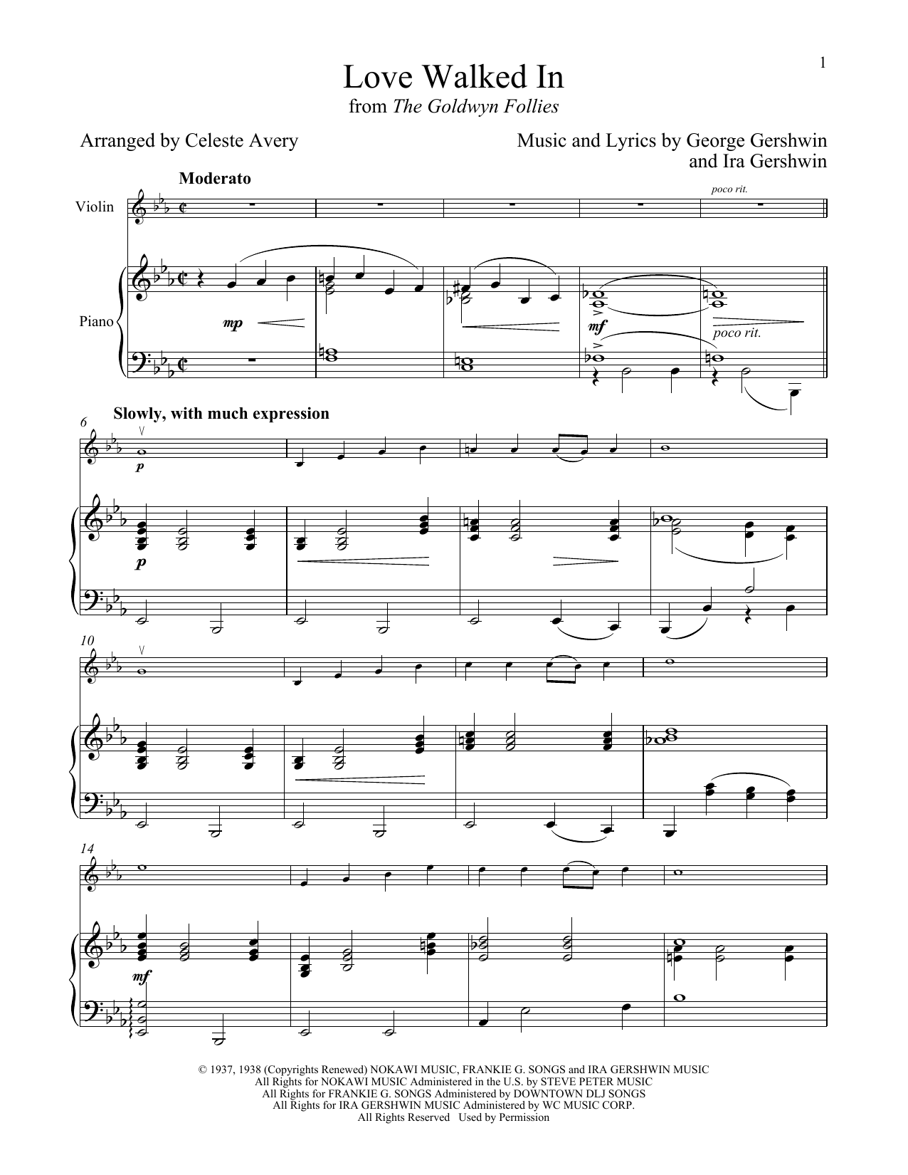 Product gallery: Page 1 of 1 Love Walked In (from The Goldwyn Follies), George Gershwin & Ira Gershwin