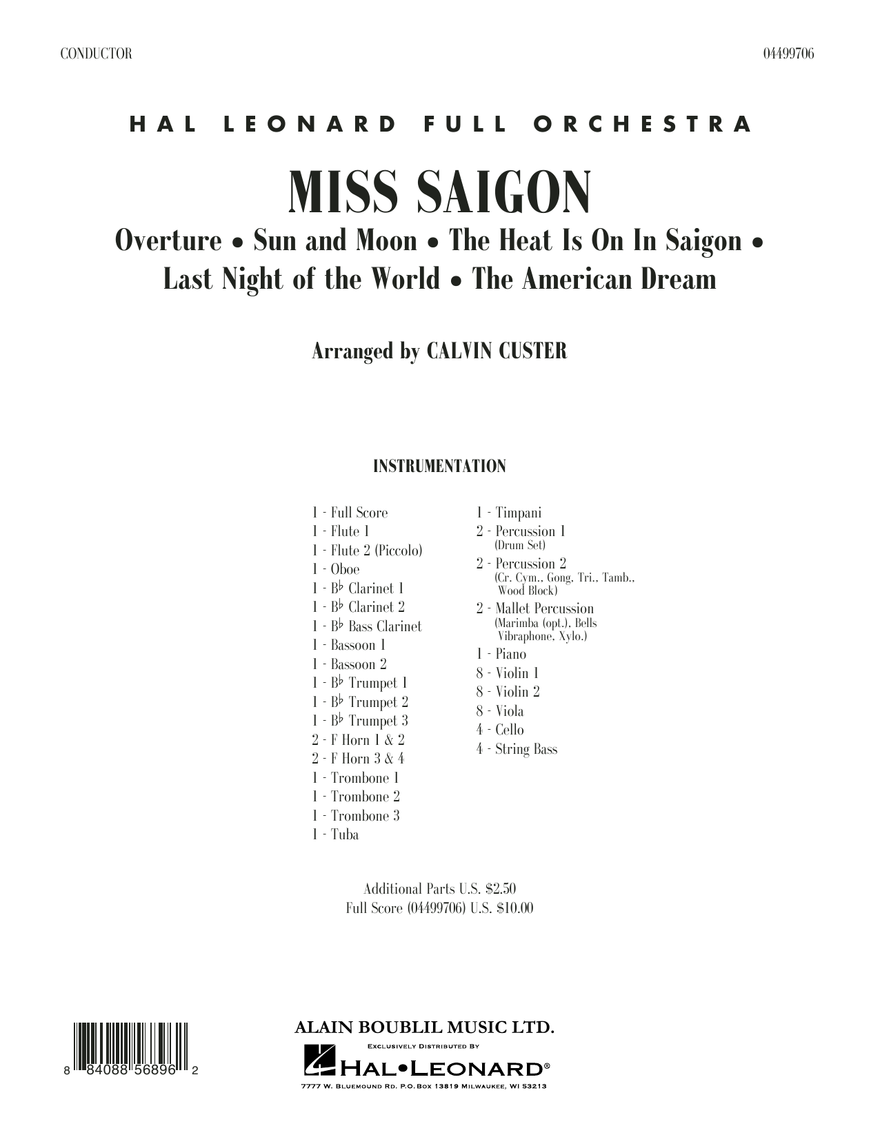 Produktbild zu: Miss Saigon (arr. Calvin Custer) - Full Score