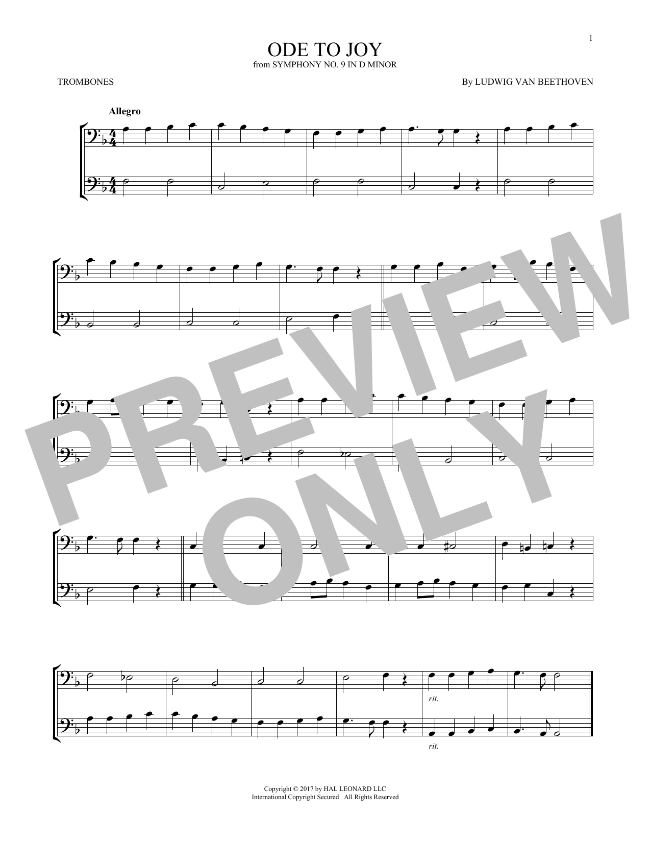 Product gallery: Page 1 of 1 Ode To Joy, Ludwig Van Beethoven